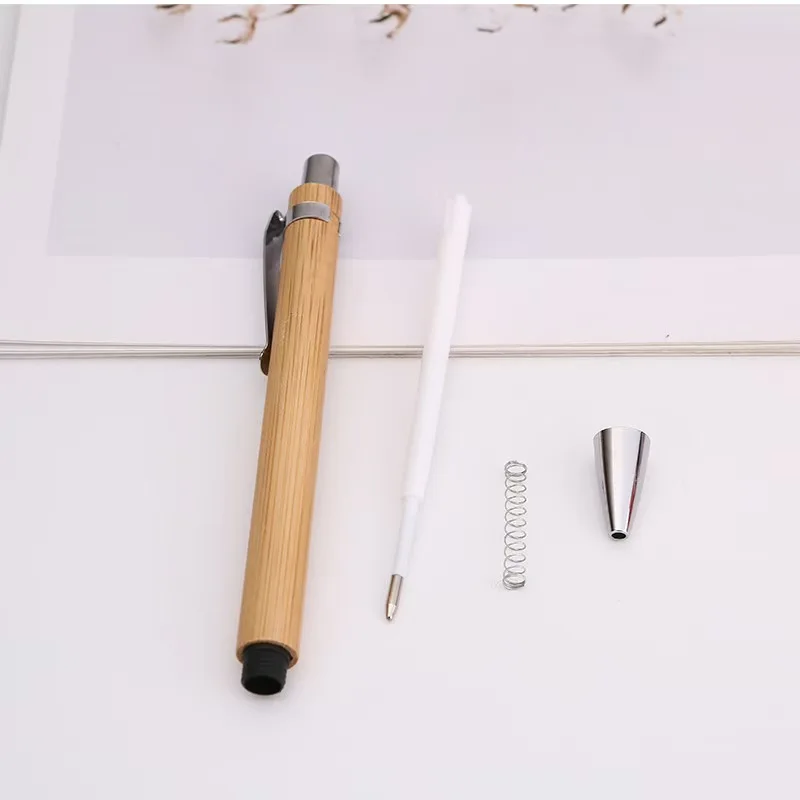 DIY Simple Bamboo Ballpoint Pen Fashion Environmental Protection Business Office Gift Logo Printing Wholesale preview 3
