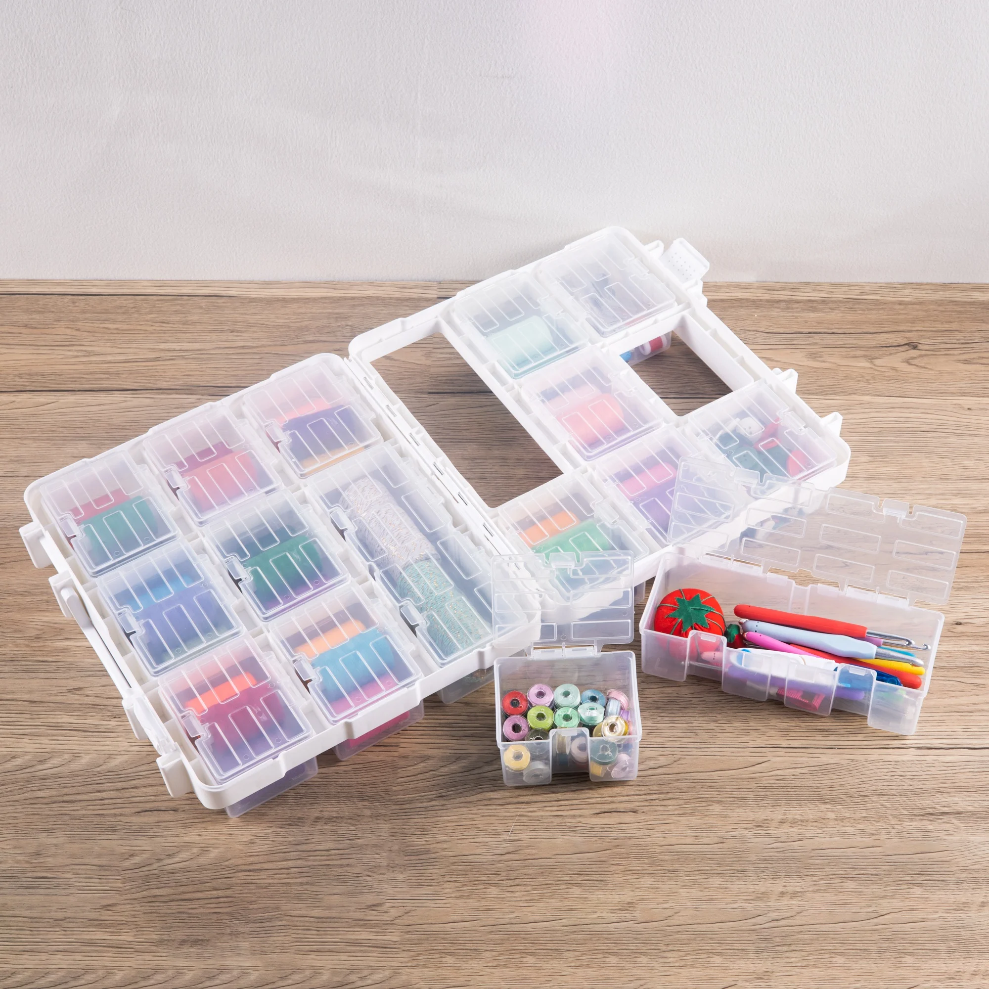 29656 Double Side Storage Box  Tool Storage Box  with 16 Compartment Removable for Storing Screws Nuts Bolts and Small Tools