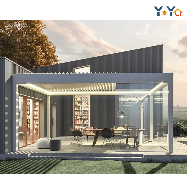 Cheap Shipping Customized Shutters Aluminium Patio Cover Modern Design Louver Roof Motorized Pergola