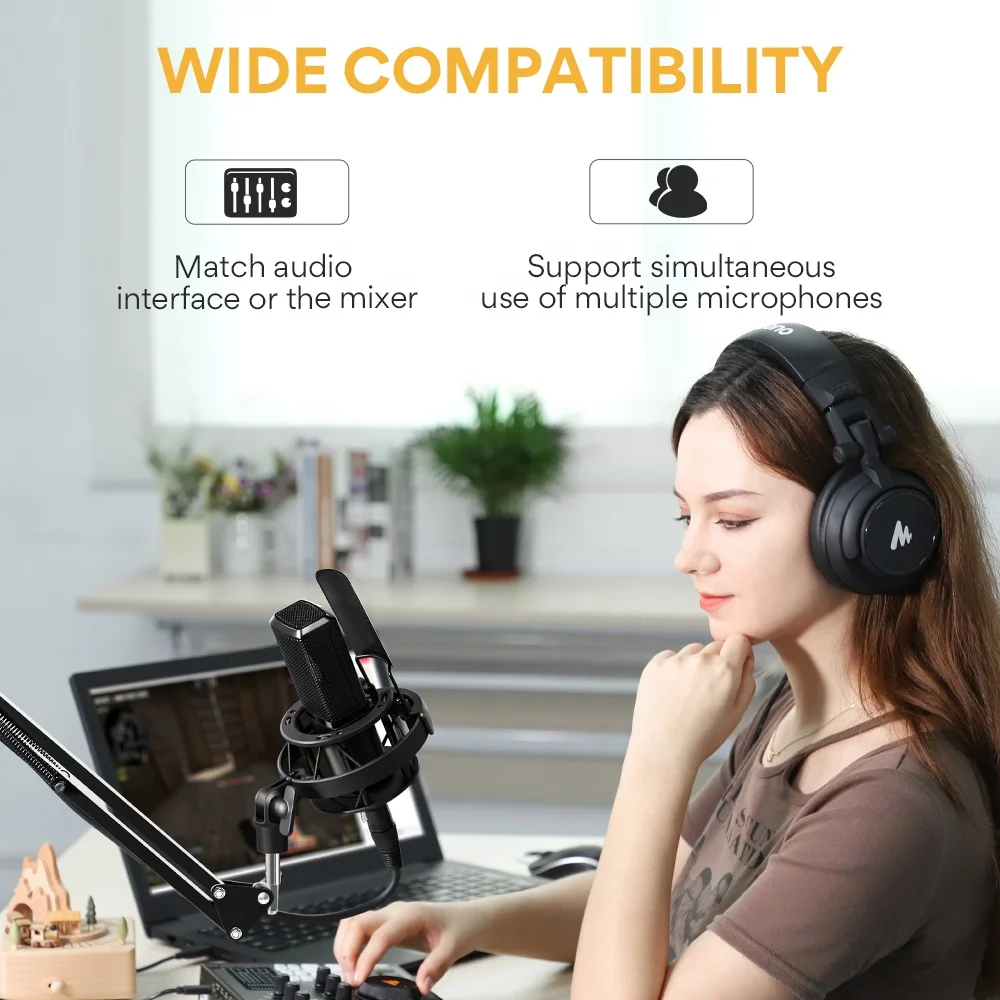 MAONO34mm大型ダイヤフラムコンデンサーXLRマイク録音スタジオ