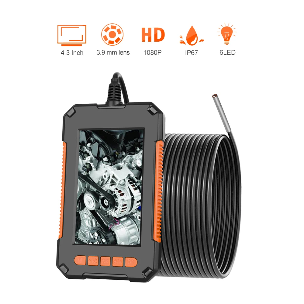 Flexible Video Borescope Industrial Inspection Hd Mini Mobil Portable Medical Module Dual Endoscope Camera with Screen Monitor