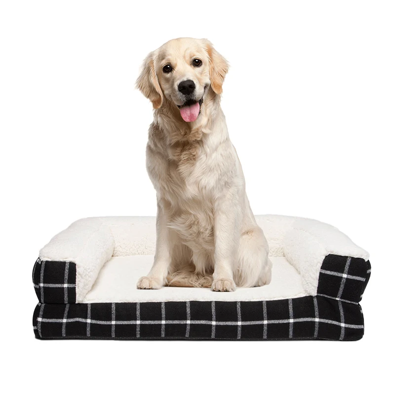 Pet supplies cama para perro plush comfortable removable cover extra large orthopedic memory foam cat pet couch dog sofa bed