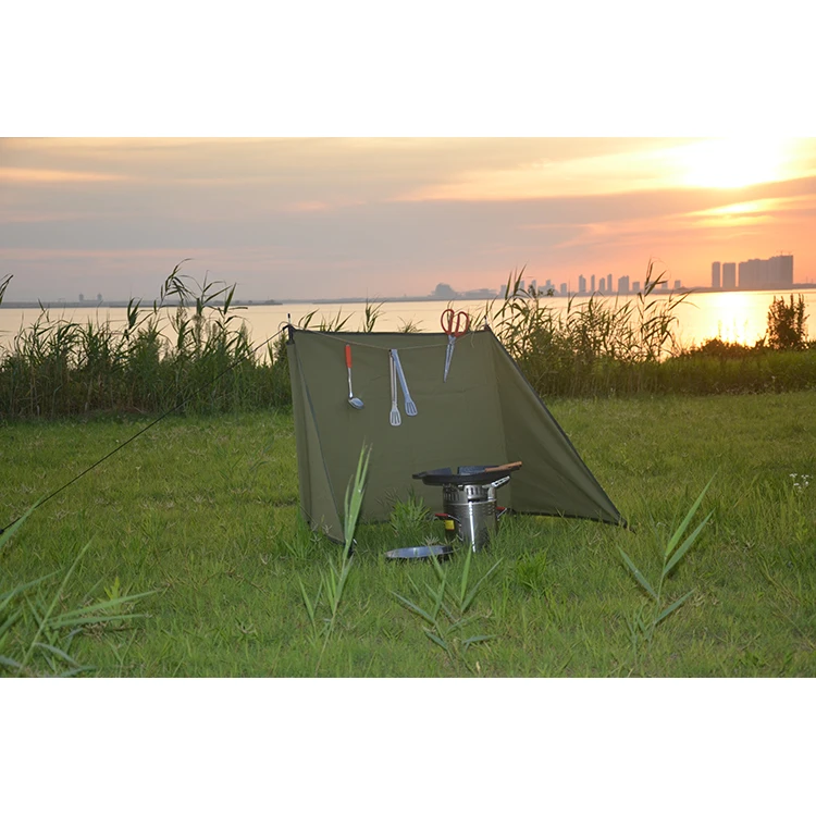 New Customized Rectangle Canvas Folding Lightweight Outdoor Beach Camping Windshield Windbreaker Windscreen for Picnic