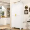 Moderno Armadietto in Metallo Bianco Credenza in Acciaio