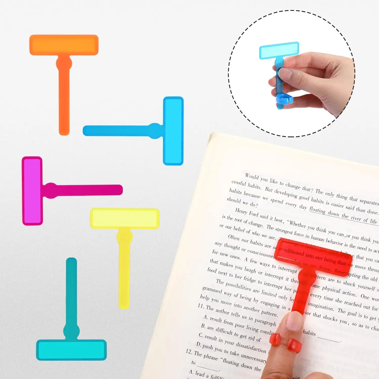 Reading Tracking Ruler Minecraft Book Uxcell Guided Reading Strips Highlight Colored Overlay ...