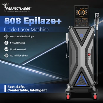 Ice Titanium 755nm 808nm 940nm 1064nm Laser Hair Removal Machine Professional 4 Wavelength Permanent Hair Removal Laser Diode