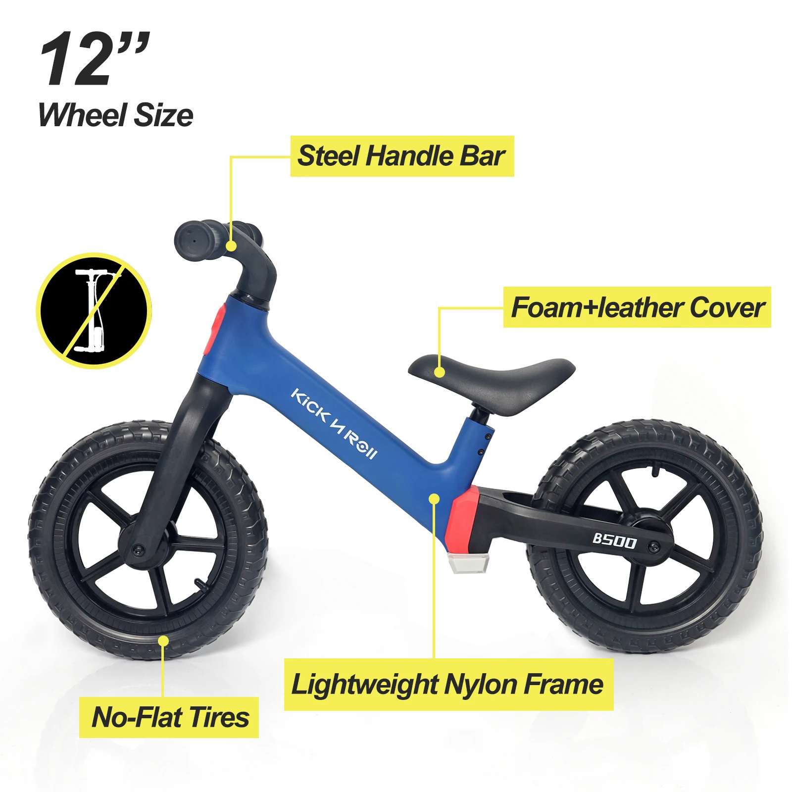 12 Inches Lightweight Balance Bike Children Balance Bike Nylon Balance