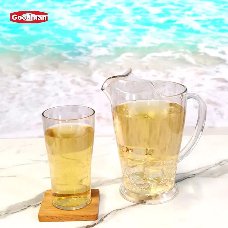 Restaurant Bar Drink Service Reusable Clear Polycarbonate Wine Juice Cup Glass  Ice Cola Lemon Tea Jug Plastic Beer Pitcher manufacture