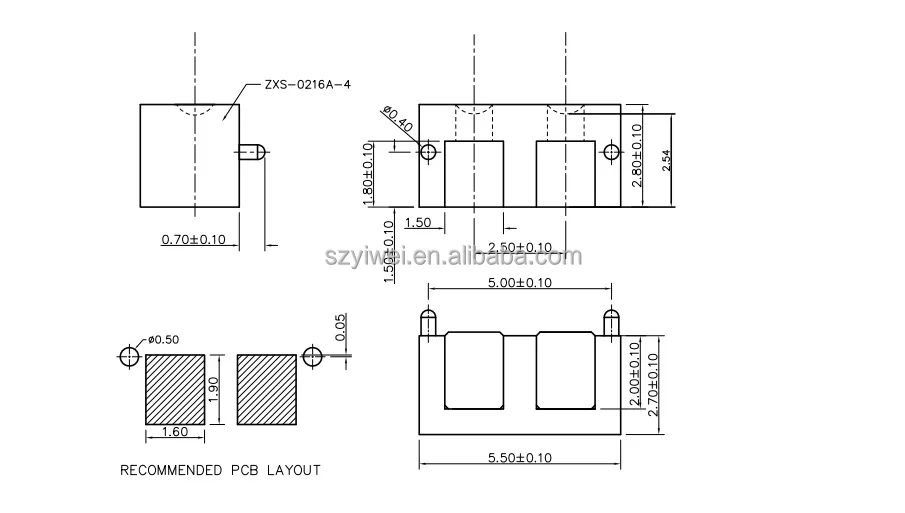 Battery Charge Contact Right Angle Smd Pcb Mount Header 2.5mm Pitch 2 3 ...
