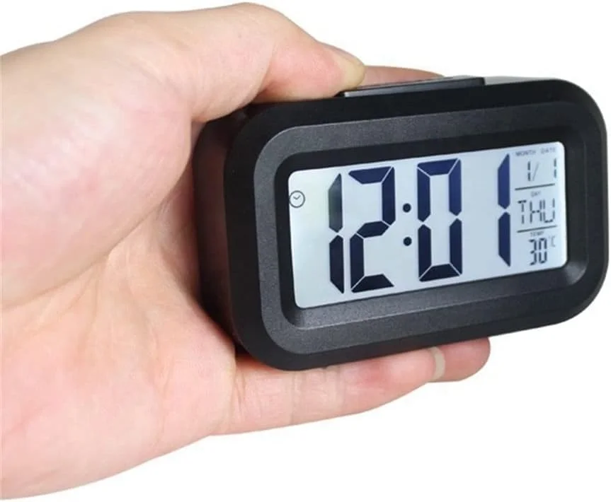 7 Week Language Display Mini Digital Alarm Clock Desktop Clock for Home Office Backlight Snooze Calendar