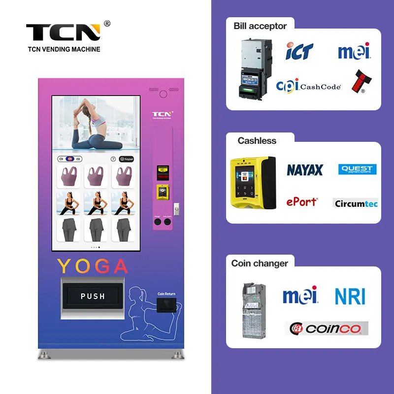 TCN Advertising Screen Vending Machine Clothing Yoga Wear Vending Machine for Stadium and Gym