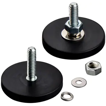 Super Strong Magnetic Mount External Thread Rubber Coated Neodymium Pot Magnet With Screw