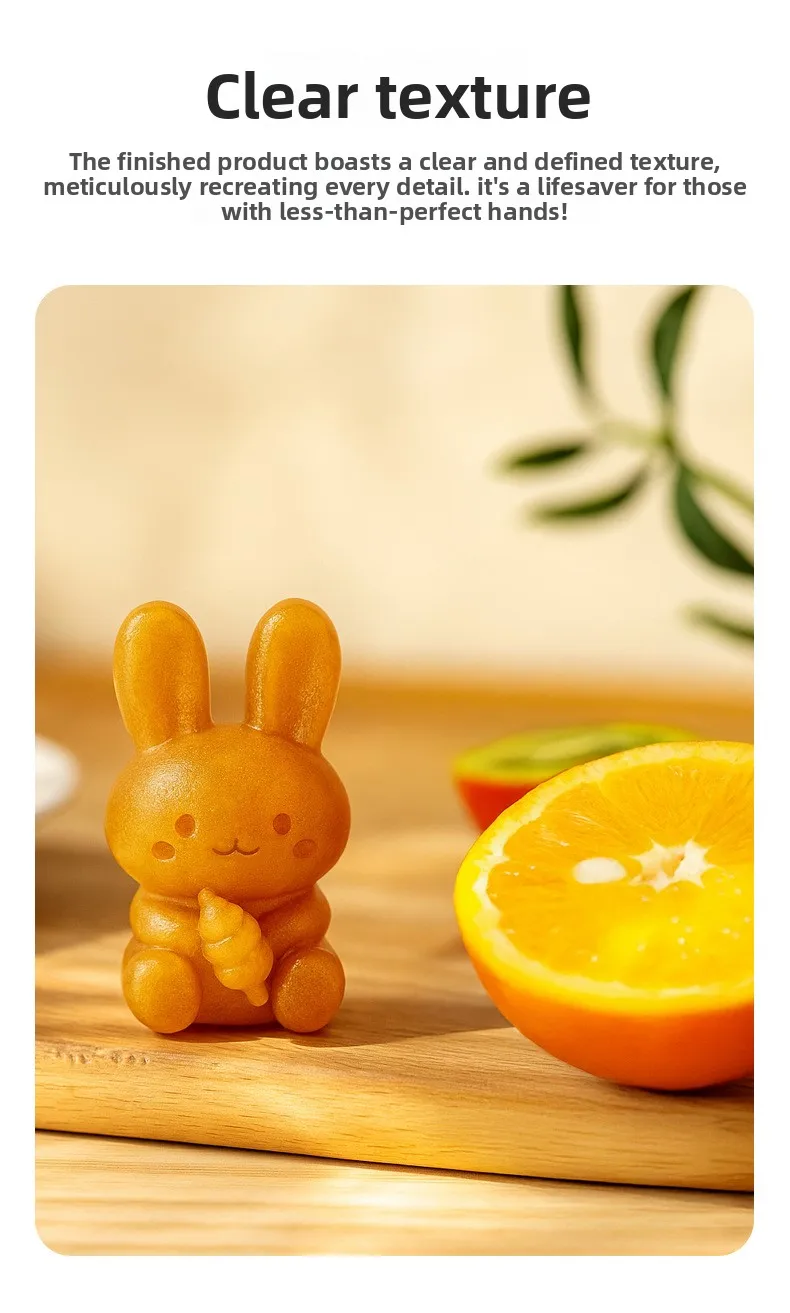 Silicone Bunny Ice Tray with Easy Release Lid Commercial Ice Making for Home or Refrigerator Ice Cream Tools manufacture