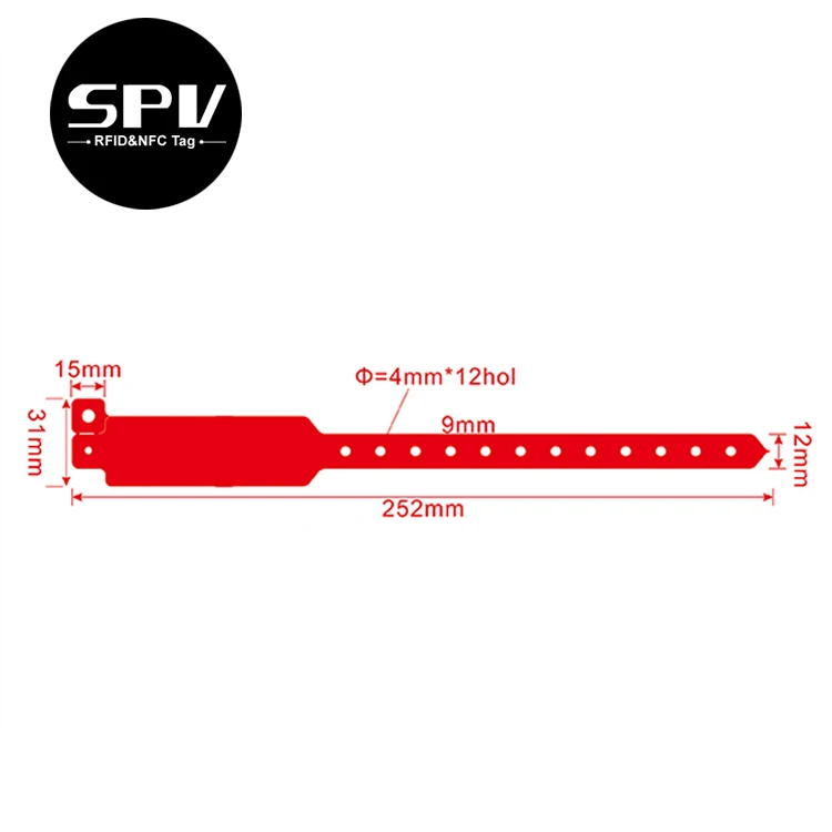 Hospital Ultralight PVC RFID NFC Wristband Waterproof Adjustable Disposable Passive 13.56mhz