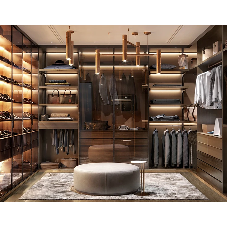 Modern Wall Built in Closet Furniture Set Design Custom Made Luxury Bedroom  Cloth Walk in Wardrobes Storage Wood Closets