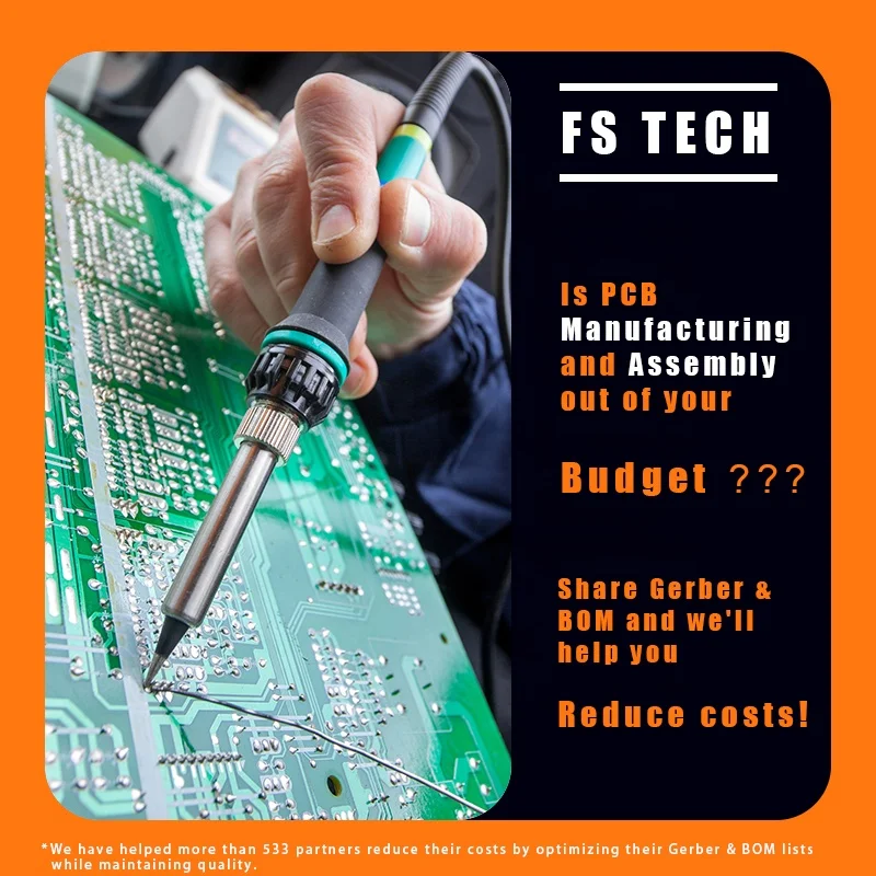 FS PCBA Manufacturing SMT POP No Stock Available Need BOM Gerber File Custom Motherboard Control PCB Circuit Board Assembly PCBA
