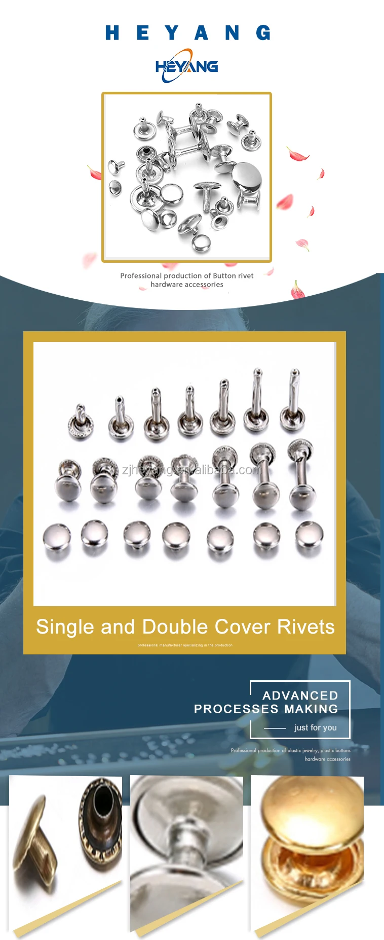 8MM double  rivets High quality  single or double rivets leather decorative rivet