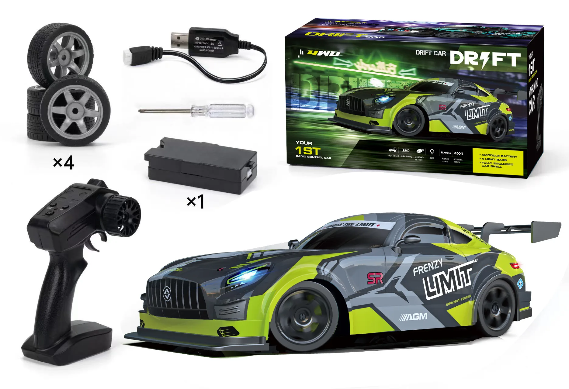 HOSHI Ae86 1:16 RC Car - High-Speed Drift with LED Lights