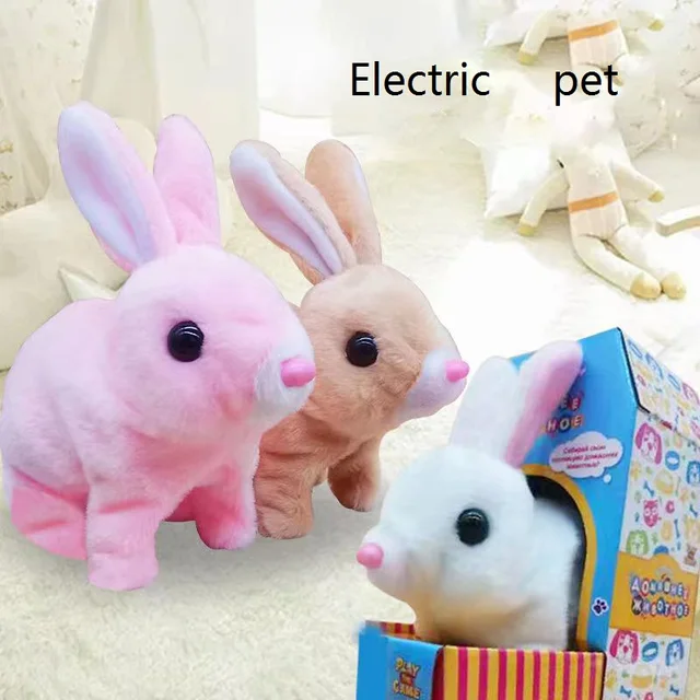 Simulated Rabbit Plush Toy Funny Gifts Will Walk And Scream Animal Doll Electric White Rabbit Toy
