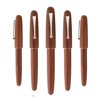 Handcrafted Superior Quality Engraved Logo Cute Wooden Fountain Pen Made From Red Sandal Wood