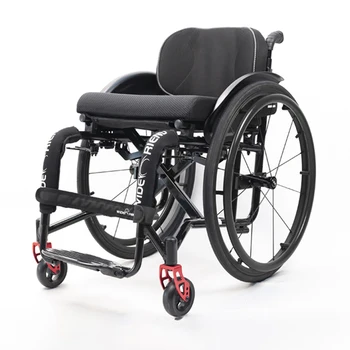 Comfortable  Aluminum Alloy Ultra Light Lightweight Folding Manual Sport Wheelchair for Disabled Adult Portable Safe Travel