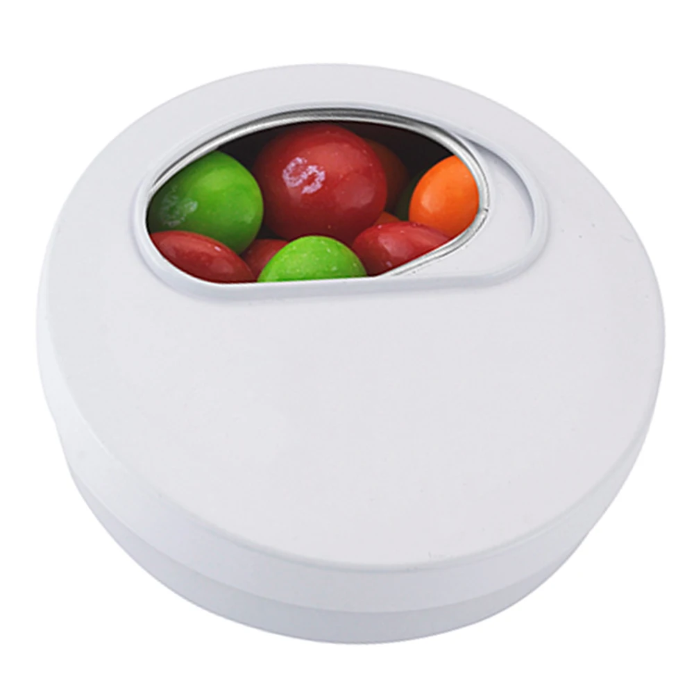 Custom Click Clack Metal Mini Round Mint Gum Candy Tins eclipse Slider Breath Mint Tin Twisting Mint Tin Box Packaging