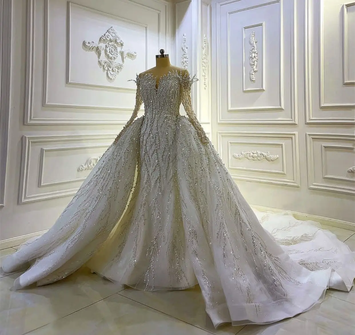 S992a 2023 New Fish Tail Main Ball Gown Bridal Supe Beads Same As Video ...
