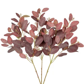 Artificial Silk Leaves Eucalyptus Plants With Berry Ornament for Wedding Party Office Home Table Vase Decoration