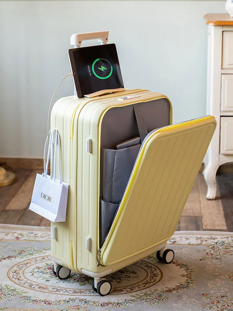 Carry On Luggage With Usb Charging Hard Side Suitcase With Front