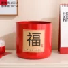 Large red iron bucket