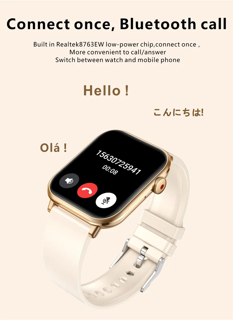 2023 Reloj QX9 Wearable Device Phone Call Smart Watches with Body Temperature BT Calling Sport Smartwatch with Big Screen