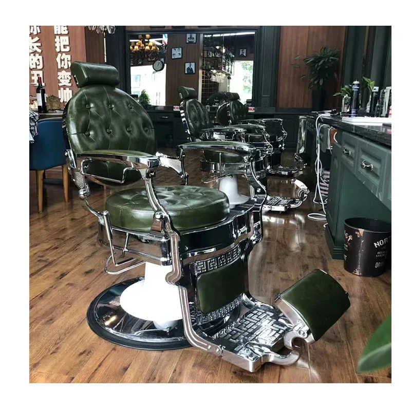 Koken Lincoln Antique Barber Chair in Purple and Green Hydraulic with  Comfortable Headrest Synthetic Leather for Barber Shops