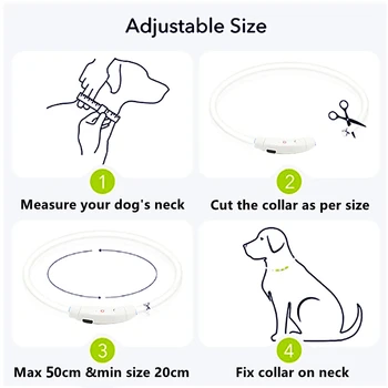 Alternative view of Electronic Pet LED Dog Collar Led Dog Glow in Dark Adjustable Luminous Pet Collars Night Safety Dog LED Collar Pet Supplies