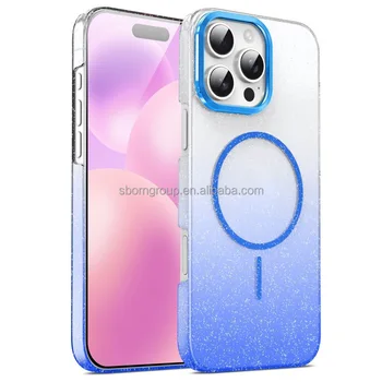 New Fundas Magnet Bling Glitter Phone Case for iPhone 17 Pro Max Shockproof Back Cover for iPhone 16 15 14 13 All Model