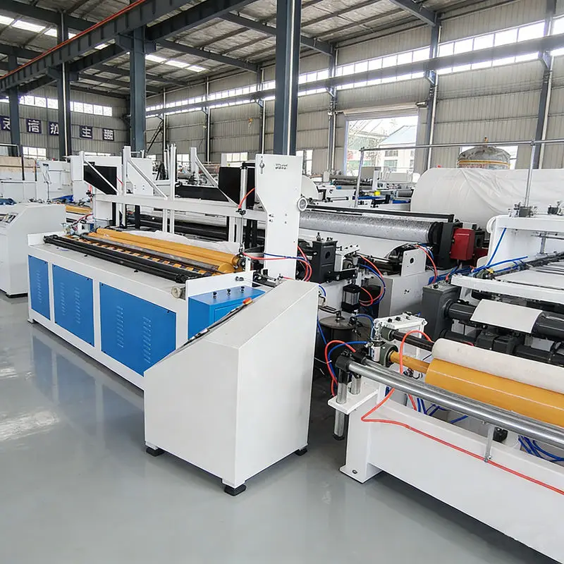 Automatic Toilet Tissue Paper Making Machine Toilet Tissue Roll Rewinding Perforating Production Line Kitchen Towel Machinery