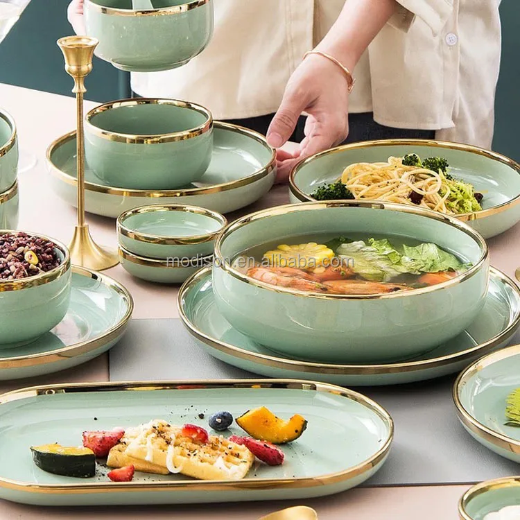 Light luxury tableware set ceramic household high-grade Phnom Penh bowl and plate combination