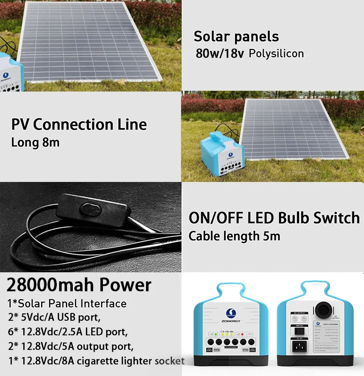 Solar Panel Lampu Tenaga Surya Taman Power Generate Charger Powerbank Light Bulb Battery Systems 2021 Portable High 80w 100watt