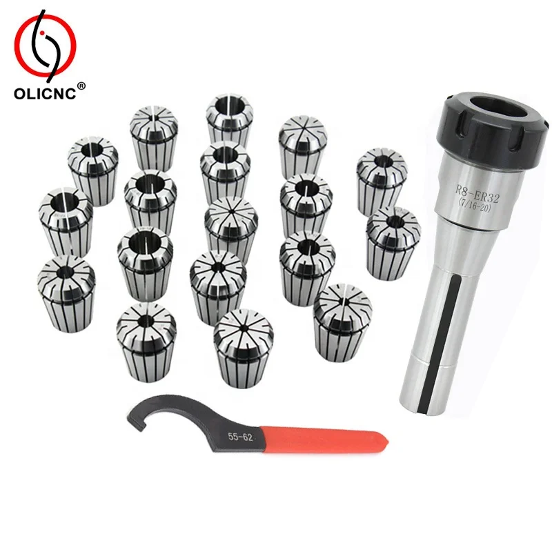 Kimllier ER32 R8 Collet Chuck Set With 11 Collets 3-19mm - For CNC And Milling Machines