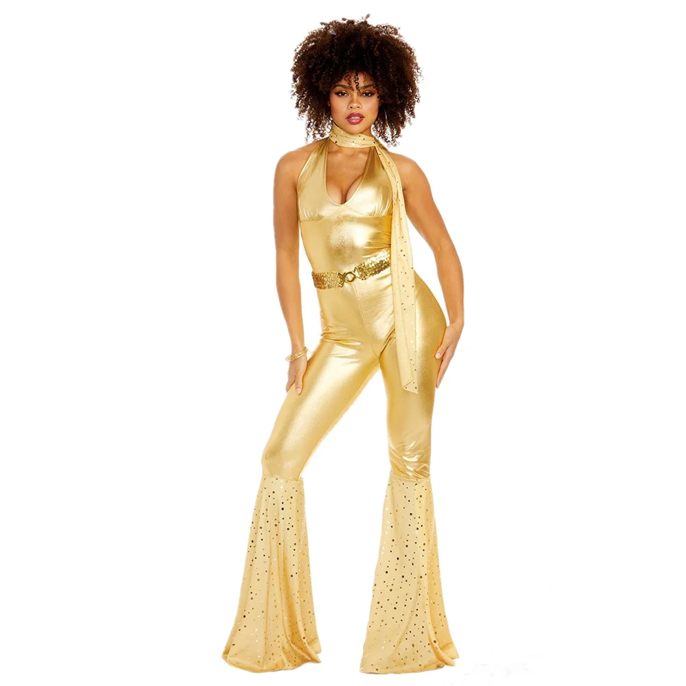 New Women Halloween Retro Disco Party Jumpsuit Outfit Cosplay Vintage 70s  80s Hippie Costume - Buy Jumpsuit Outfit,Cosplay Costumes,Costumes &  Accessories Product on 