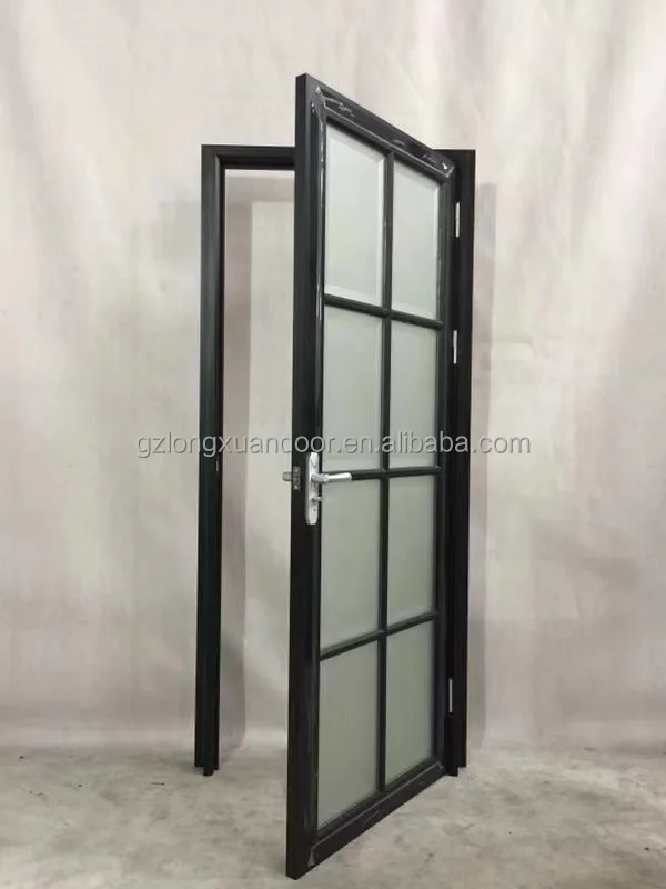 Vintage Double French Framed Doors Black Aluminum Metal Framed Front
