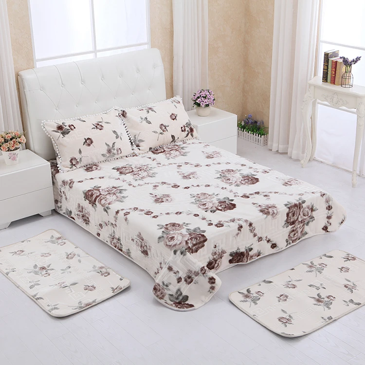 Оптовая продажа, полиэстеровый цветочный дизайн Otsukeori/Северная Африка, Алжир, однослойный/2-слойный мягкий рельефный норковый раскол, одеяло, набор для подарка