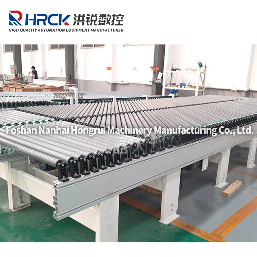 Double row straight roller table of Hongrui stable conveying edge banding machine