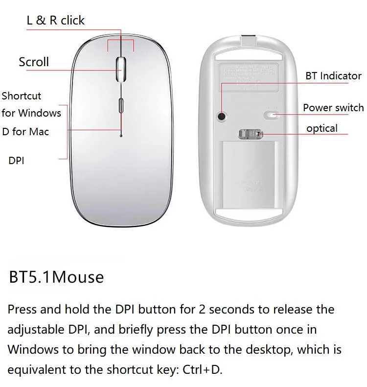 Custom Silent Type C Rechargeable Aluminium Metal Roller Slim Wireless Mouse for Macbook iPad Windows Android