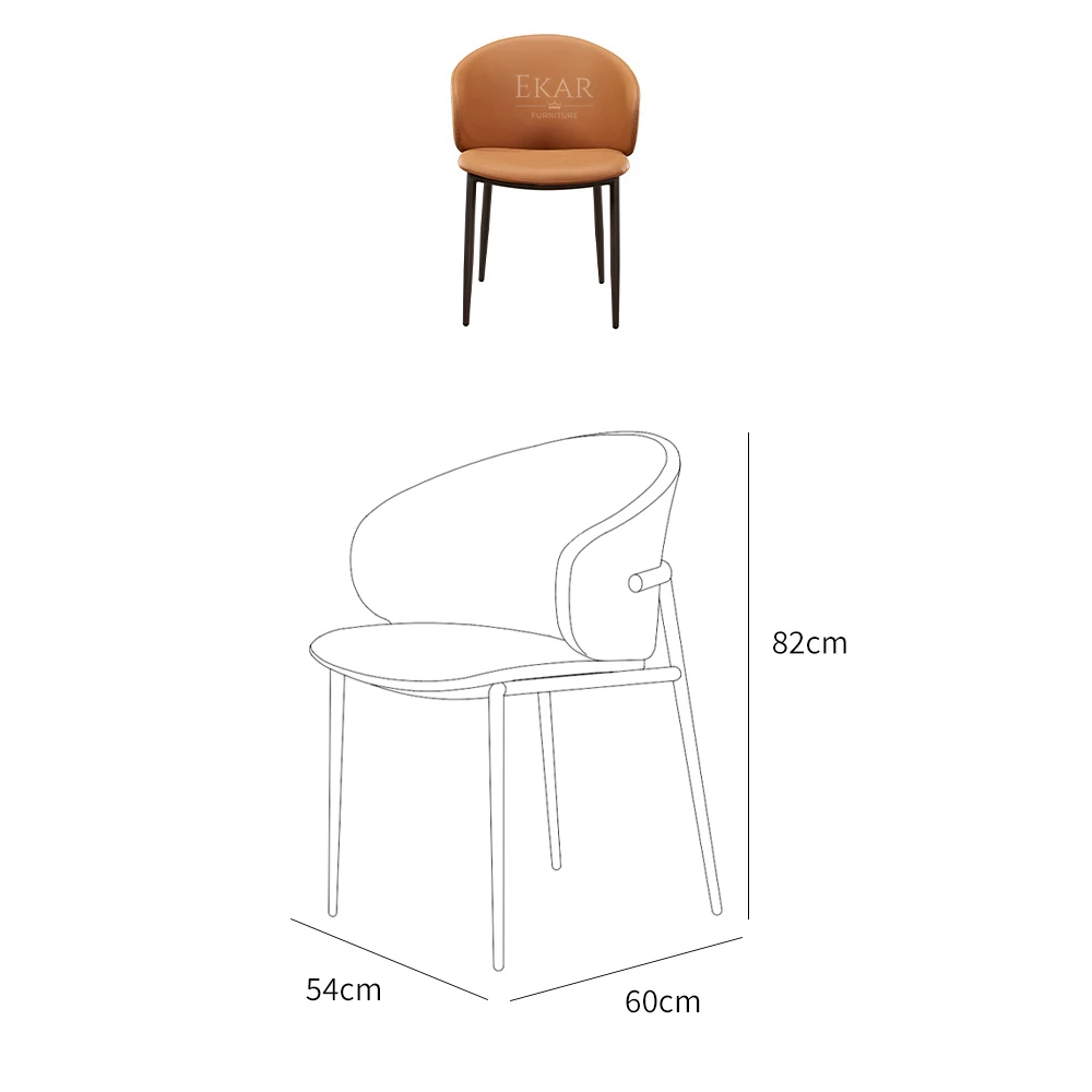 product ekar furniture comfortable backrest modern design leather dining chair-66