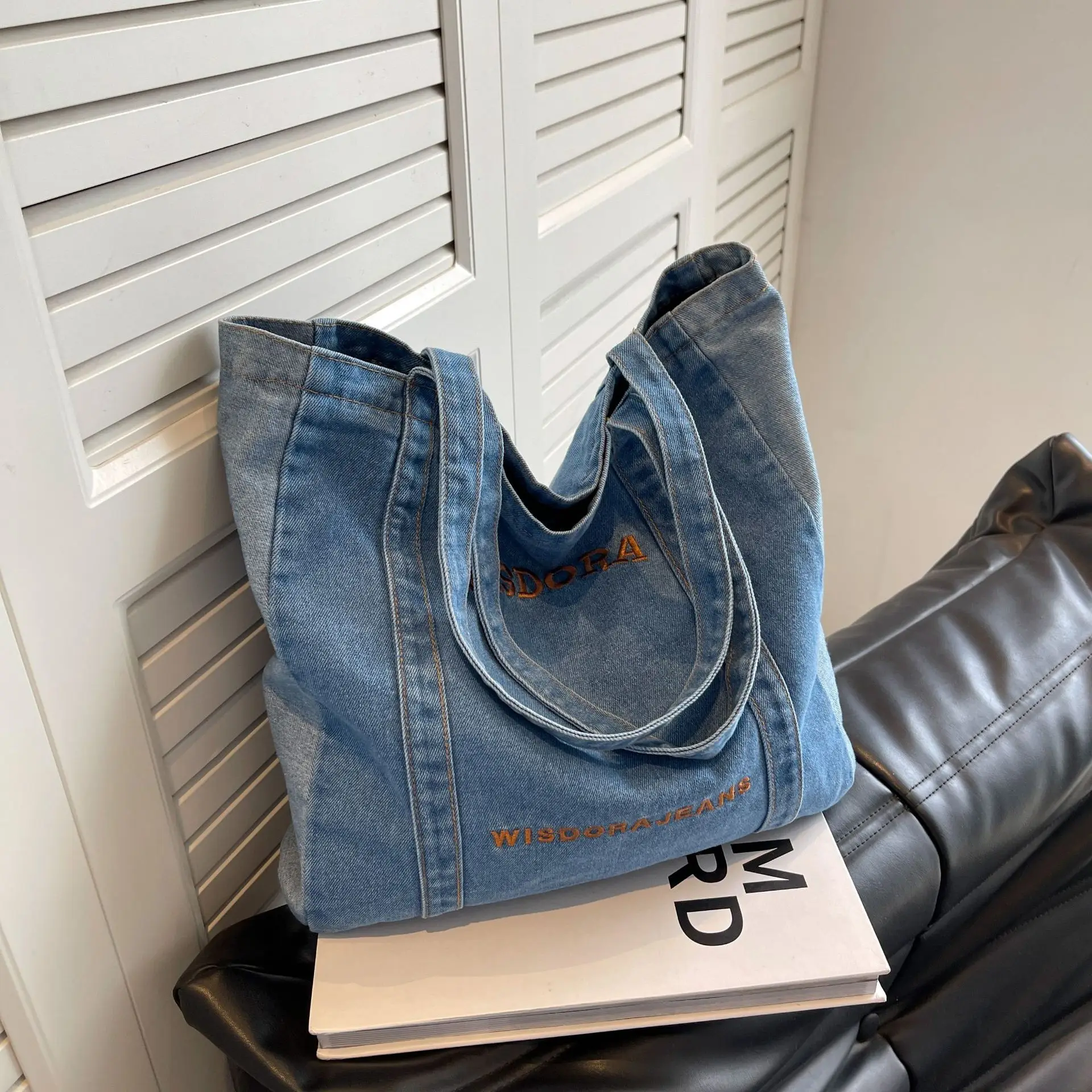 Shop Our New Fashion Unique Jean Zippered Tote Bag Wholesale