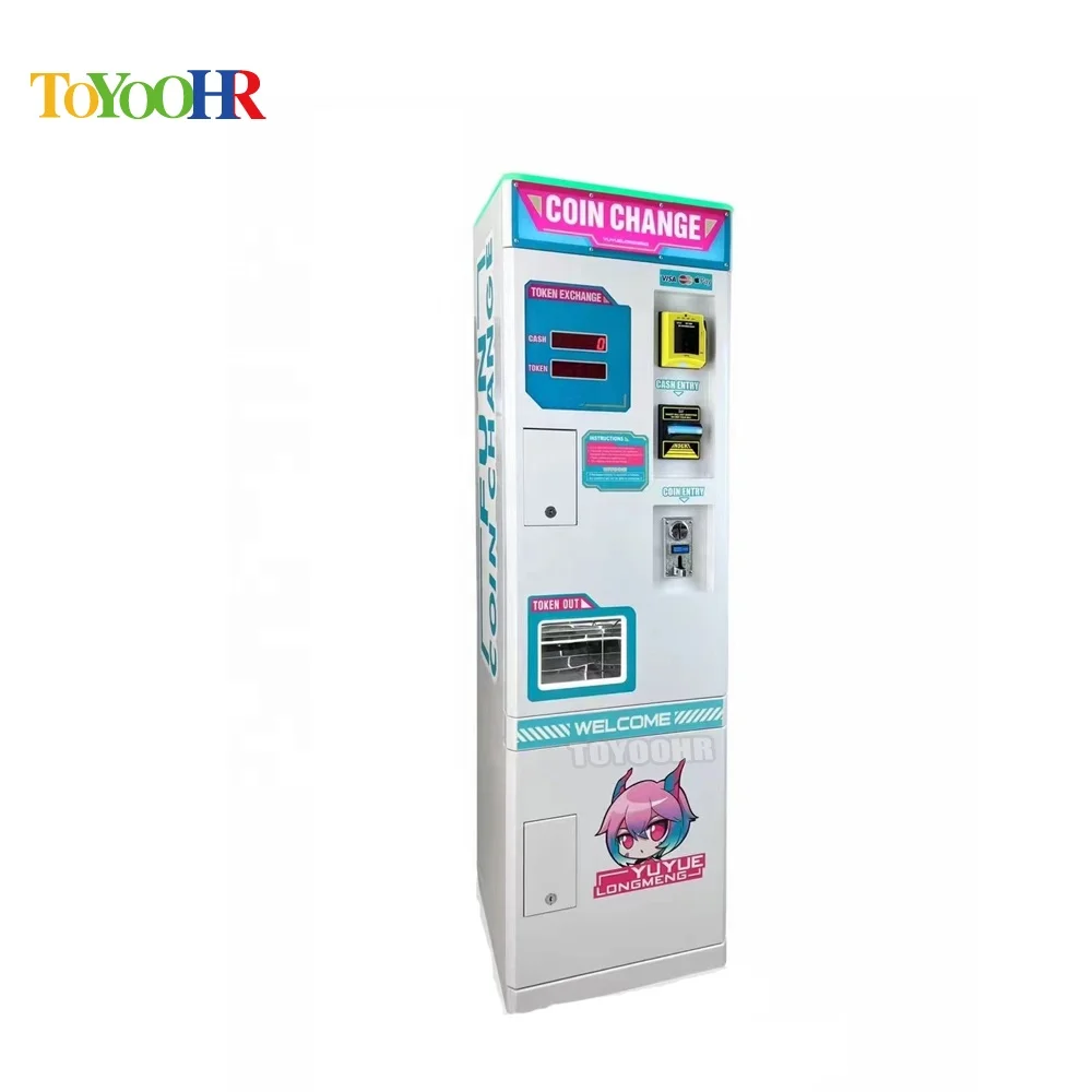 Customized Automatic Coin Change Machine Token Model with LED Lamp Credit Card Vending Ticket Redemption Game Coin Exchange Unit