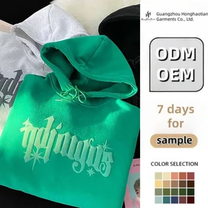 ODM OEM Manufacturer Custom 3D Puff Printing Hoodies 100% Cotton Heavy Hoodies Streetwear Mens Pullover 400gsm Oversized Hoodies