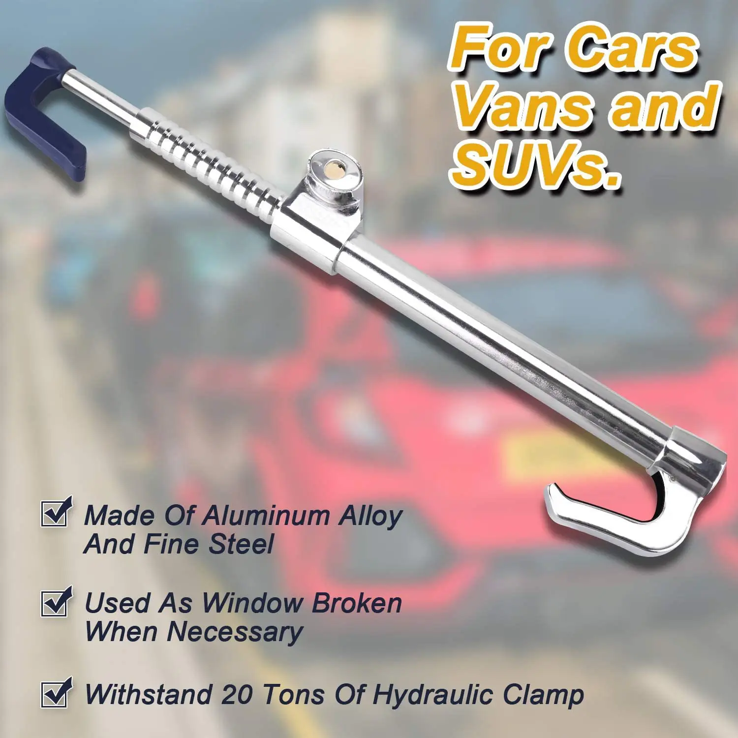 Factory Price Hot Selling Car Anti-theft Universal Carbon Steel Material Three-section Hook Lock Steering Wheel Lock