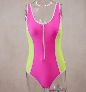 Hot Sales LNSK Bodysuits Sleeveless Slim Zipper Fitness Yoga Clothing