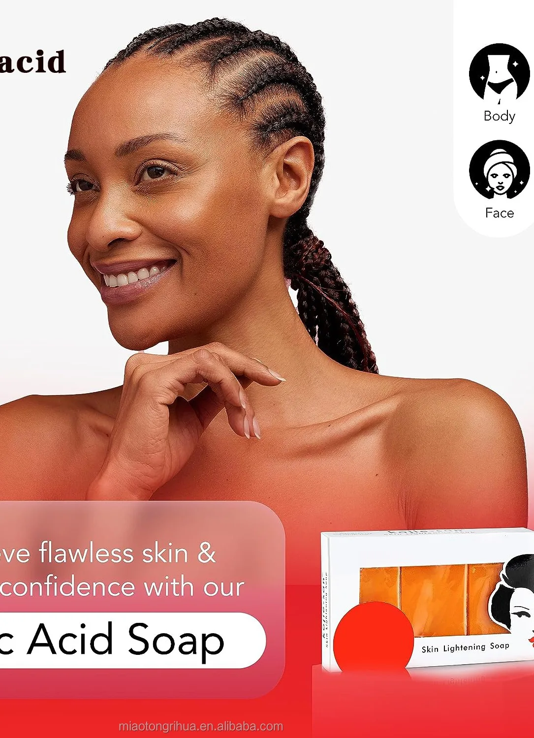 Turmeric Kojic Acid Soap Skin Brightening Lightening Bath Bleaching